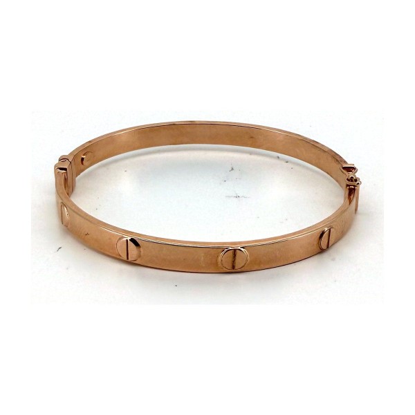 Pulsera tornillo rosado de oro 18k
